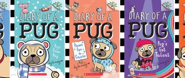 Diary of a Pug 哈巴狗日记4册,儿童全彩图画故事书,培养孩子对阅读的热爱