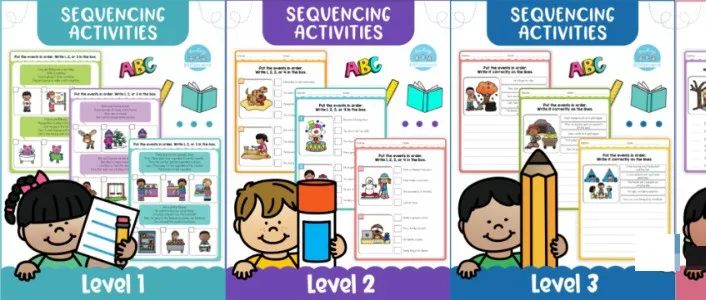 幼儿趣味英语阅读理解排序练习册 Sequencing Activities the Bundle