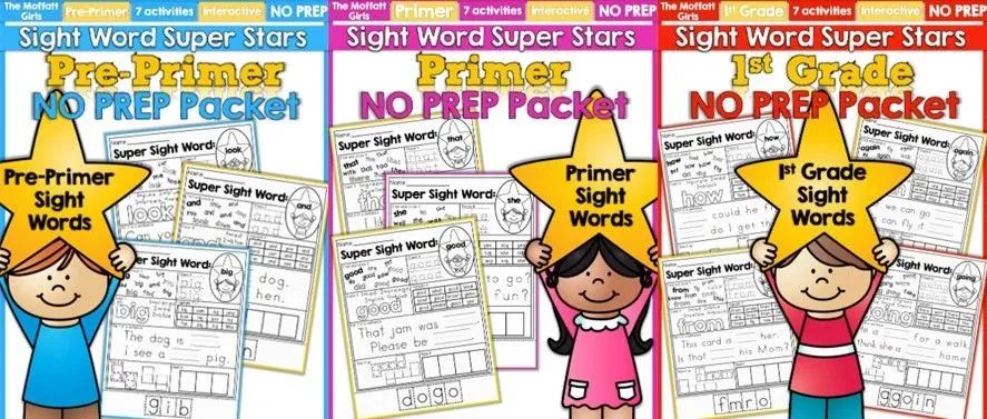 经典高频词练习纸Sight Word Super Stars全5册，好用到爆！