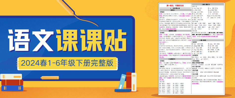 语文学习利器~2024春1-6年级下册语文课课贴完整版