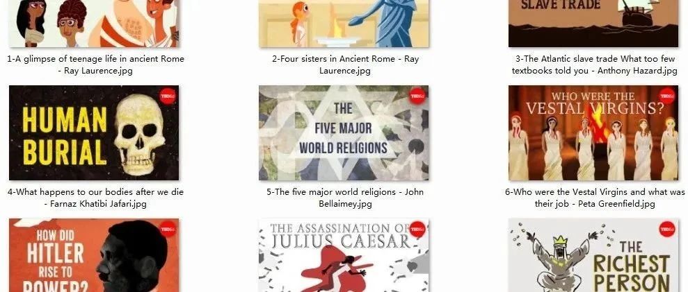 128集TED-Ed英文动画短片，让孩子彻底迷上人文历史！