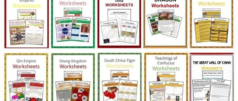 令人惊艳的外网中国文化练习纸~11大主题尽览华夏五千年文明